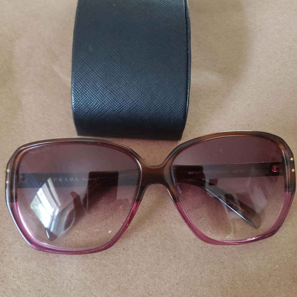 Prada Dual-Tone Sunglasses in Brown and Pink - Picture 5 of 12